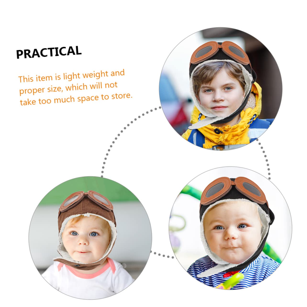 Abaodam 6piezas Sombrero Infantil De Algodón Orejeras Diseño Piloto Gorro Calentito para Niño Niña Accesorio Unisex para Otoño Invierno