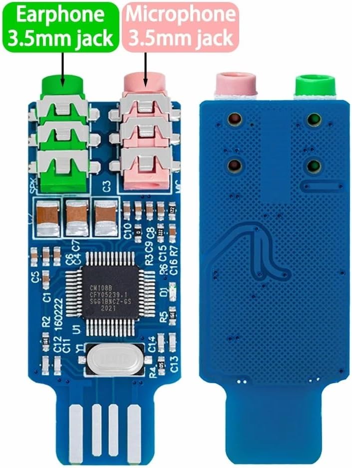 External Sound Card 5/10PCS CM108 USB Drive Free Sound Card Laptop Computer External Module - L059 for Windows, Mac,Desktop(10pcs)