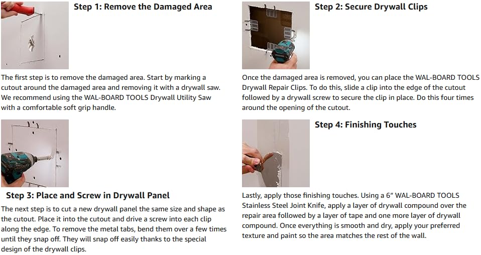 Image of WAL-Board Tools Drywall Repair Clips, Wall Repair Tool, Assembled in USA