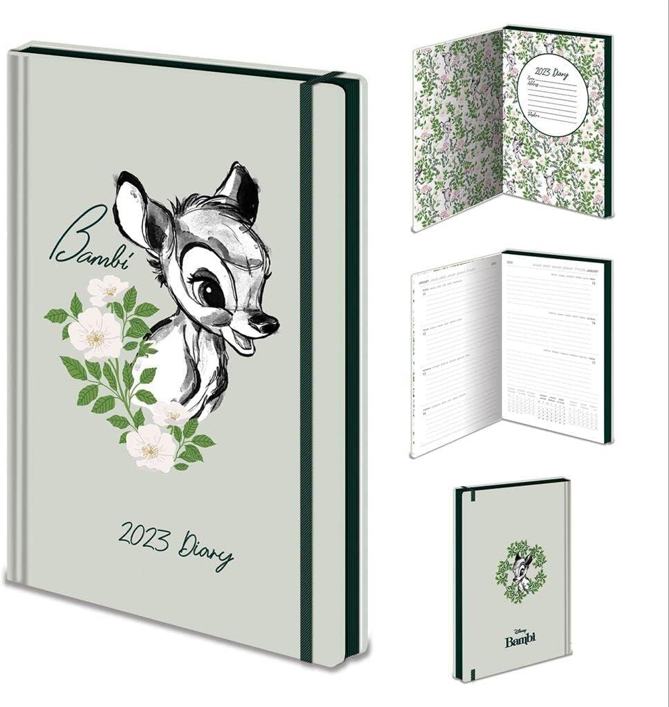 Pyramid International Bambi Diary 2023, A5 Hard Cover, Week to a View Planner - Official Merchandise, SR74093, Multi-Colour