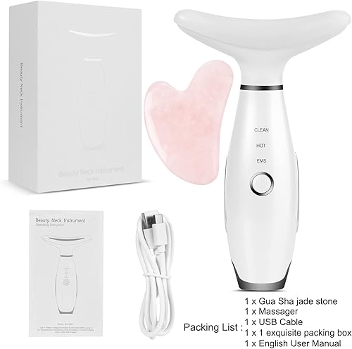 Miniatura 7 de Kit de masajeador facial antiarrugas para cara cuello herramienta de escultura facial dispositivo de masaje facial con vibración con calor y 3 modos