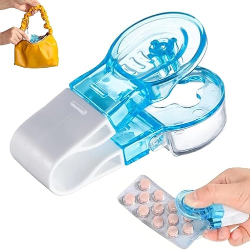 Pastillero portátil, pastillero para paquetes de ampollas, herramienta portátil de viaje para ancianos, artilugios domésticos (1 unidad)