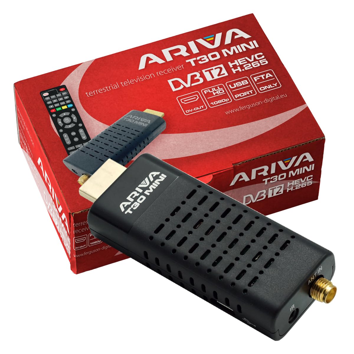 Ariva T30 MINI Dekoder telewizji naziemnej DVB-T2 H.265 HEVC Wi-Fi Teletext Timeshift