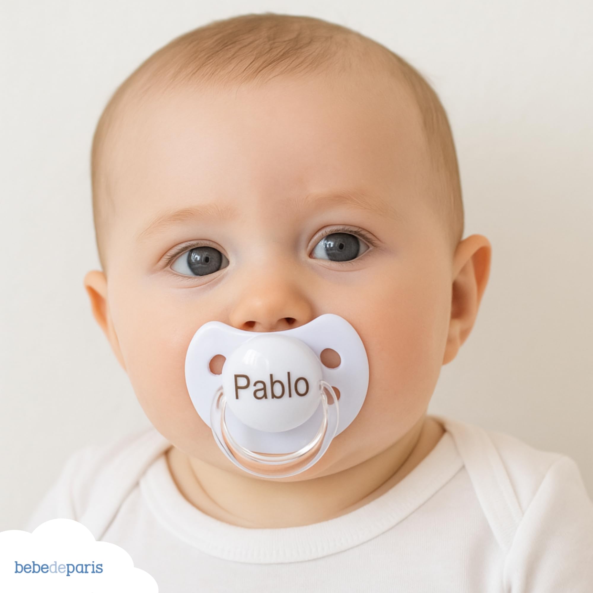 Regalo personalizzato per la nascita | 2 Ciucci per Bambini Personalizzati | per Neonati 0/6 Mesi Senza BPA i orsacchiotto personalizzato in scatola personalizzata | BebeDeParis