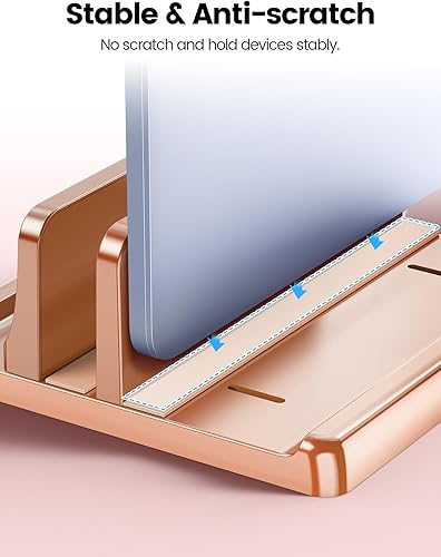 Miniatura 3 de Vaydeer Vertical Laptop Stand for Desk, Dual Slots Plastic Laptop Holder with Space Saving 4-in-1 Design, Adjustable Laptop Stand Supports MacBook,