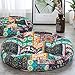 Grand coussin de sol rond, coussin de méditation bohème, grand coussin rond mandala, coussin indien pour salon, lecture, chambre d'enfant, balcon, 55,9 cm, turquoise