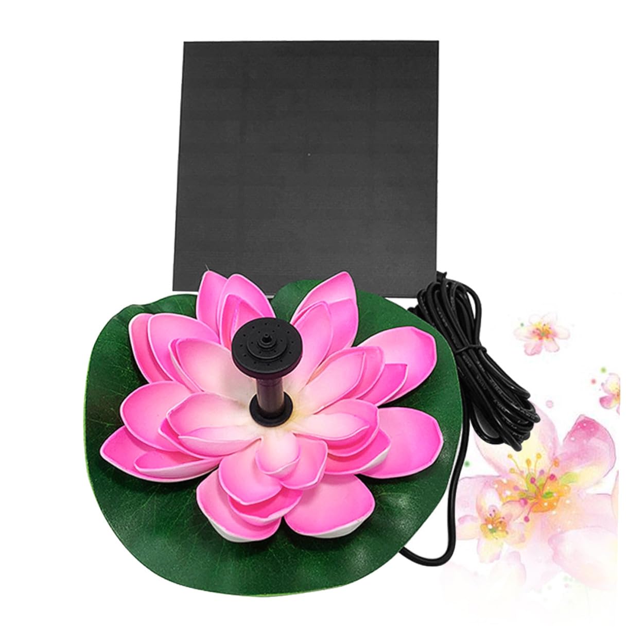Fontaine solaire bassin lotus TEHAUX pour purifier l'eau avec jet automatique