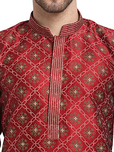 Image of Jompers Mens Coller Embroidered Printed Kurta Pyjama.