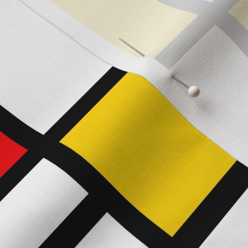 Spoonflower Fabric - Primary Color Block Retro Geometric Bauhaus Grid Bold Printed on Petal Signature Cotton Fabric Fat Quarter - Sewing Quilting Apparel Crafts Decor