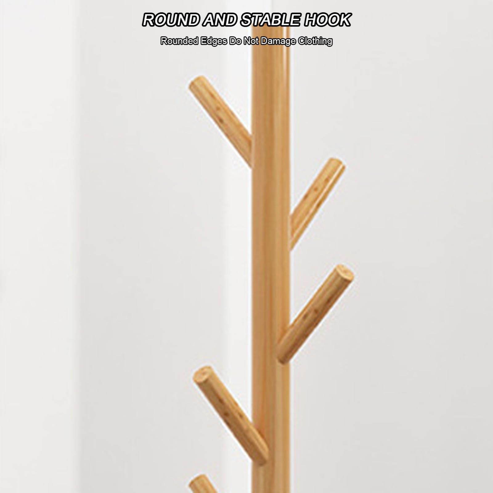 Perchero, Perchero de Madera con Forma de Árbol para Abrigos, Perchero con 8 Ganchos Redondeados para Ropa, Sombreros, Bolsos en la Sala de estar A,44 * 172CM