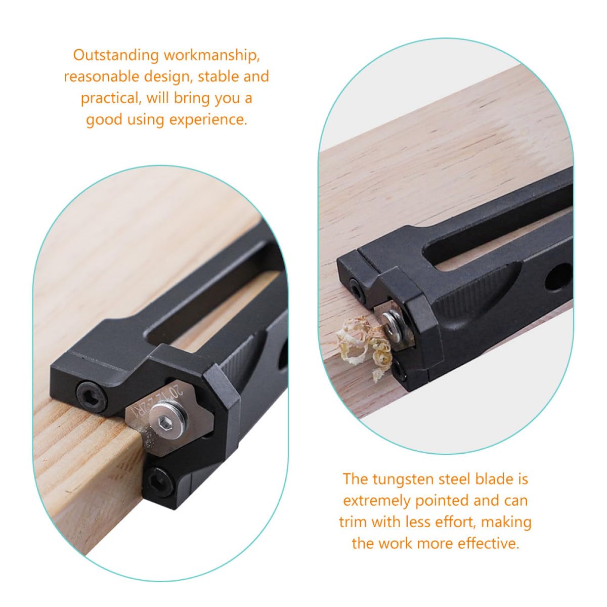Pialla Manuale per Lavorazione del Legno in Lega di Alluminio 6061 Lame Intercambiabili a Raggio Curvo, Utensile da Banco per Rifinitura e Sbavatura Legno, Set da 4 Pezzi
