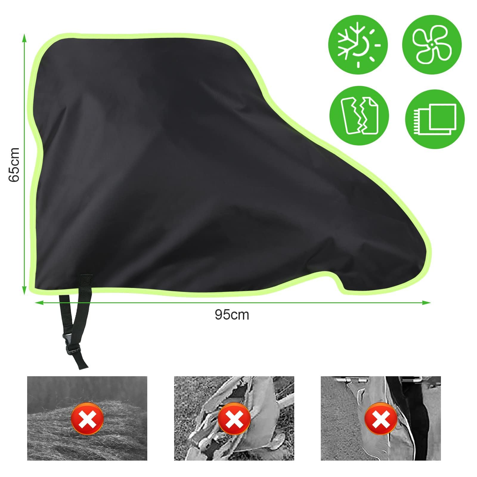 URAQT Cubierta para Remolque de Caravana Cubierta, 420D Impermeable Cubierta de Remolque para Remolquede Cabezal de Caravana Duradera Impermeable contra Lluvia y El Polvo, 94 * 65cm