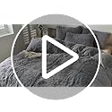Faux Fur Fluffy Grey Comforter Cover Twin Set – Plush Faux Fur Grey Bedding 2-Piece Set (1 Furry Duvet Cover + 1 Shaggy Pillow Sham) Cozy Bed Set