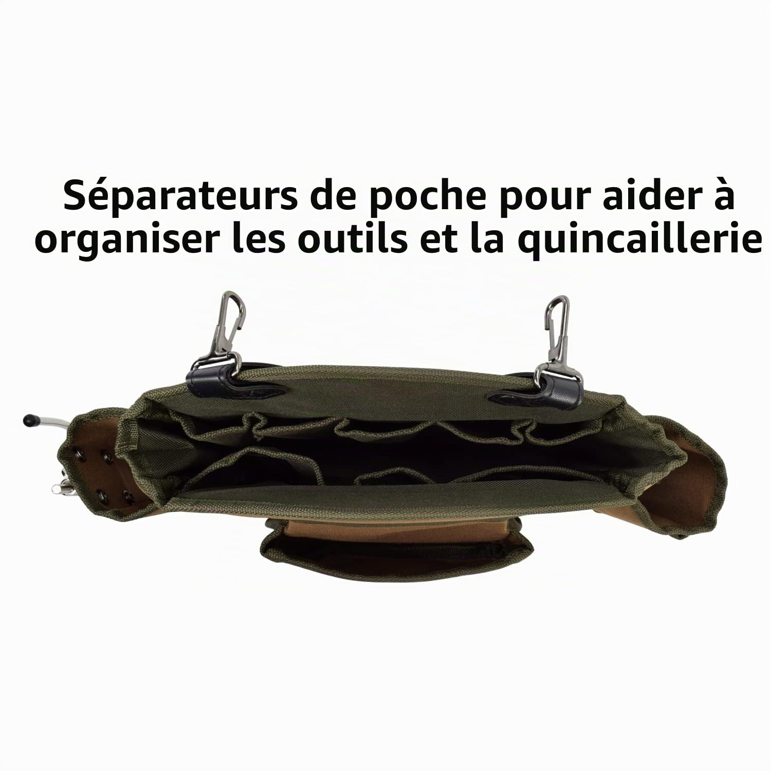 Jackson Palmer Ceinture à outils professionnelle Comfort-Rig avec bretelles réglables (poches amovibles et 2 crochets électriques) – Marron clair et vert
