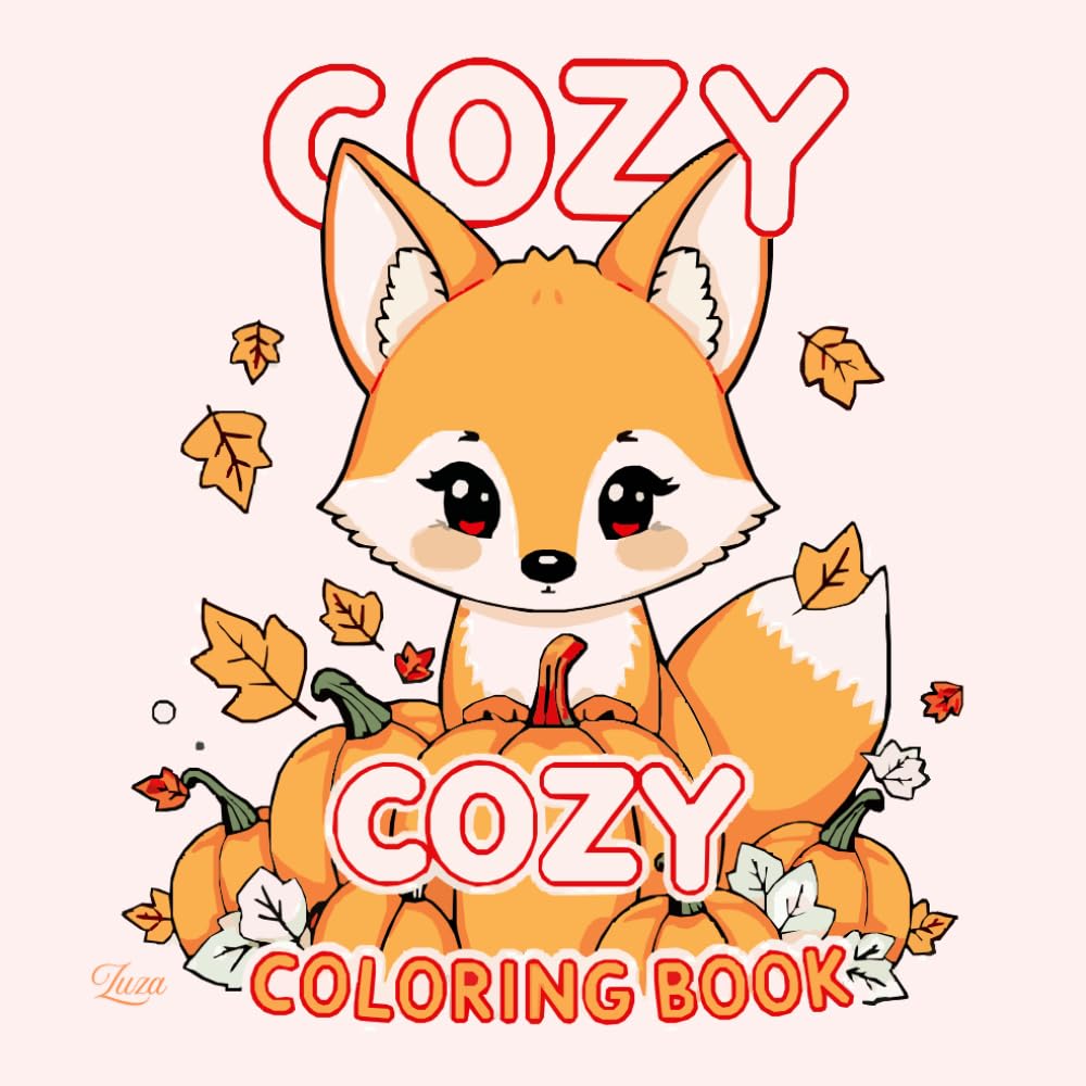 Cozy Coloring Book: Autumn Hygge Animals: Relaxing Fall Scenes with Cute Plush Creatures, Tea, Blankets & Fireplace Moments for Teens and Adults