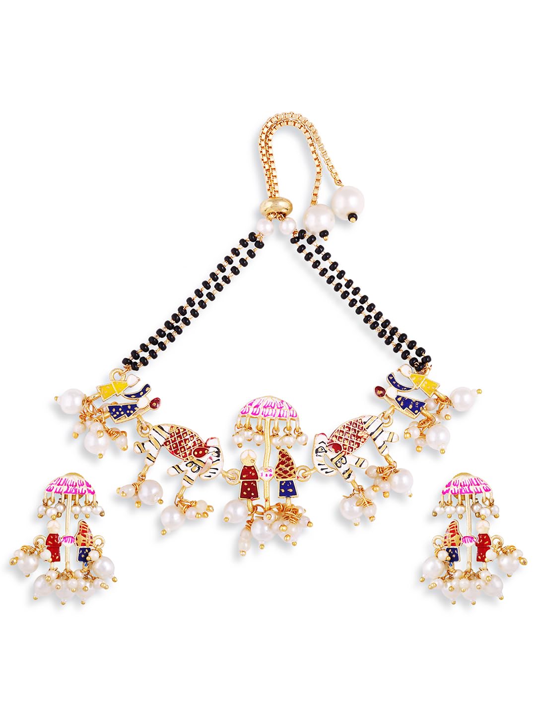 ABDESIGNS Womens Brass Finest Handcrafted Doli Barat Mangalsutra Combo With Hand Paint (B0C8B38CX2) Amazon Price History, Amazon Price Tracker