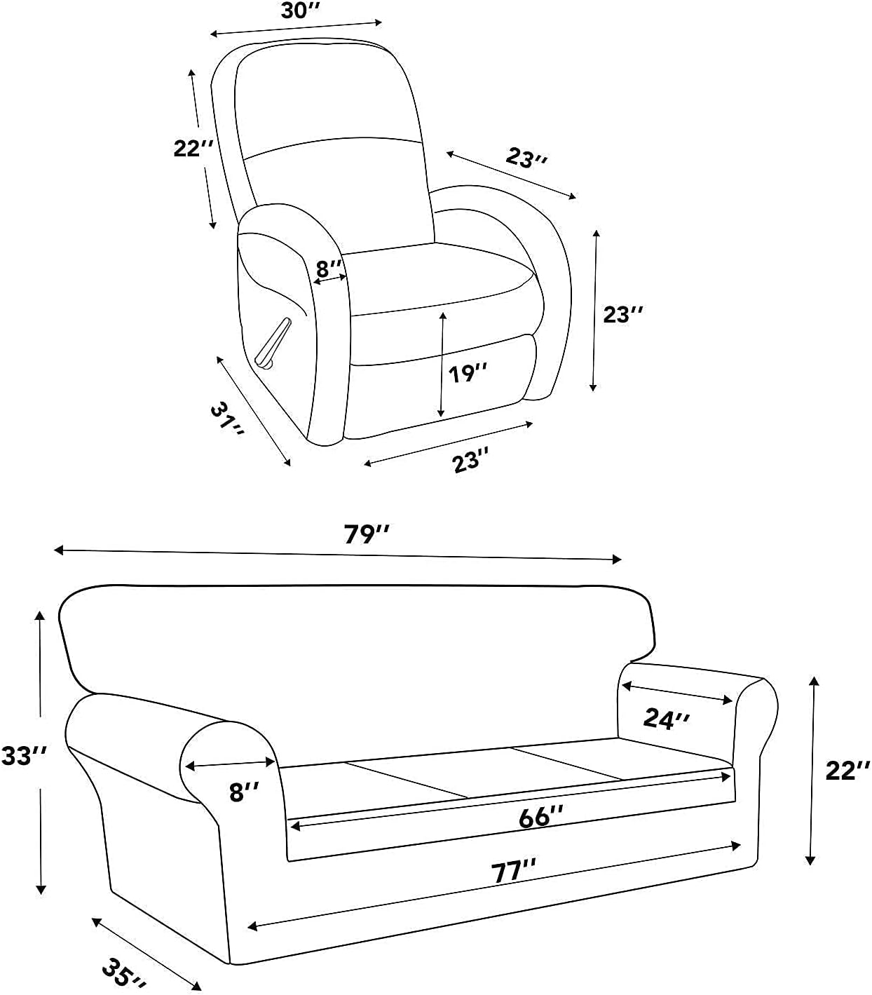Easy-Going Sofa slipcover Bundles Recliner slipcover