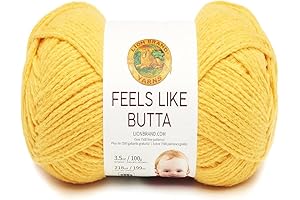 Lion Brand Yarn Feels Like Buttery Crochet and Knit, Vibrant Yellow Yarn