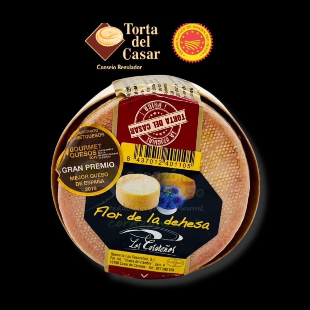 PACK 2- Torta del Casar D.O.P. Flor de la Dehesa 350 g – Queso Extremeño de Oveja Merina – Leche Cruda y Cuajo Vegetal – Textura Cremosa – Queso Premiado