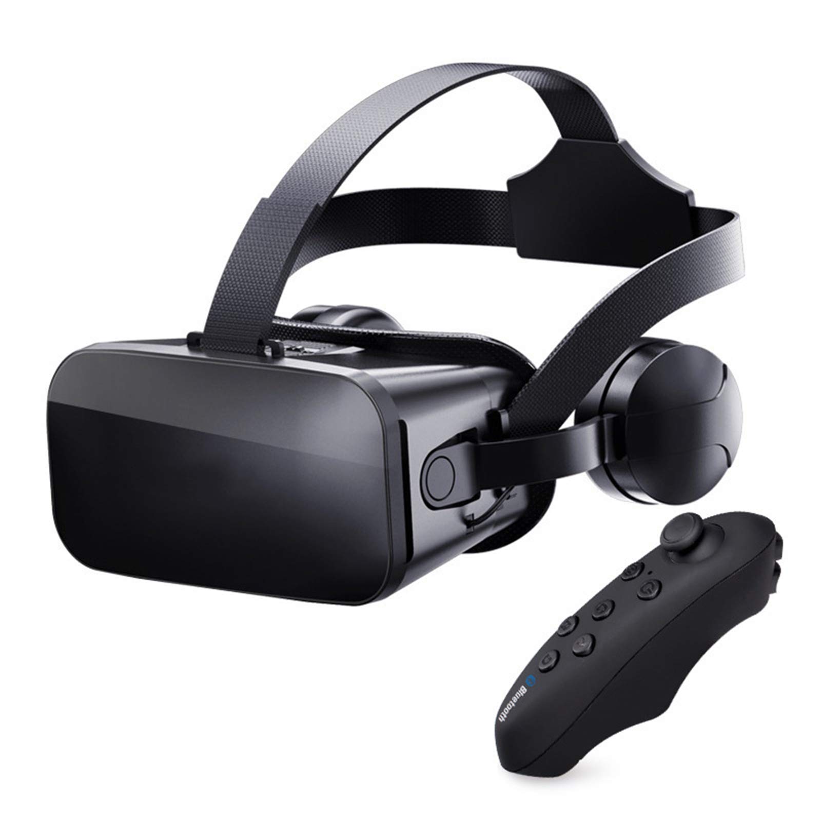 Occhiali VR 3D, Realtà Virtuale Visore, Realtà Virtuale VR Occhiali con Controller Bluetooth, Sportello Auricolare per Smartphone 4,5-6,0 Pollici
