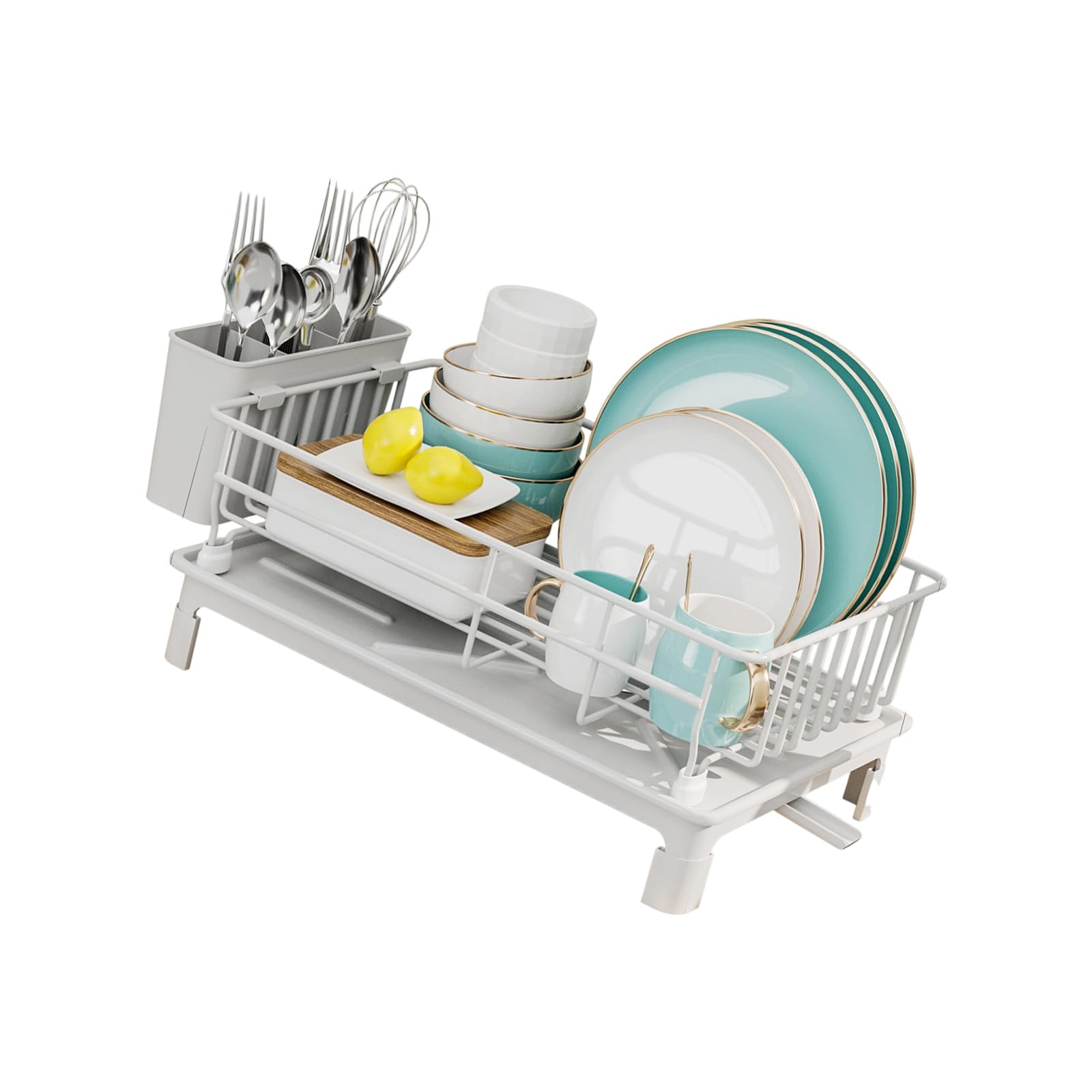 Kangnice Space Upgraded White Iron Rack Including Detachable Addition Tray and Simple Fashion 38x26x15cm Rack