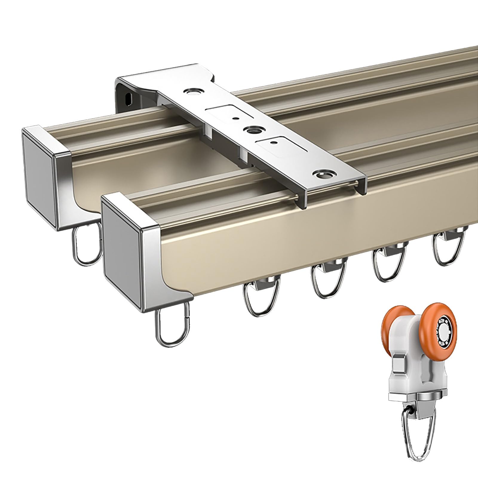 Tringles à rideaux simples ou doubles avec rail de guidage fluide