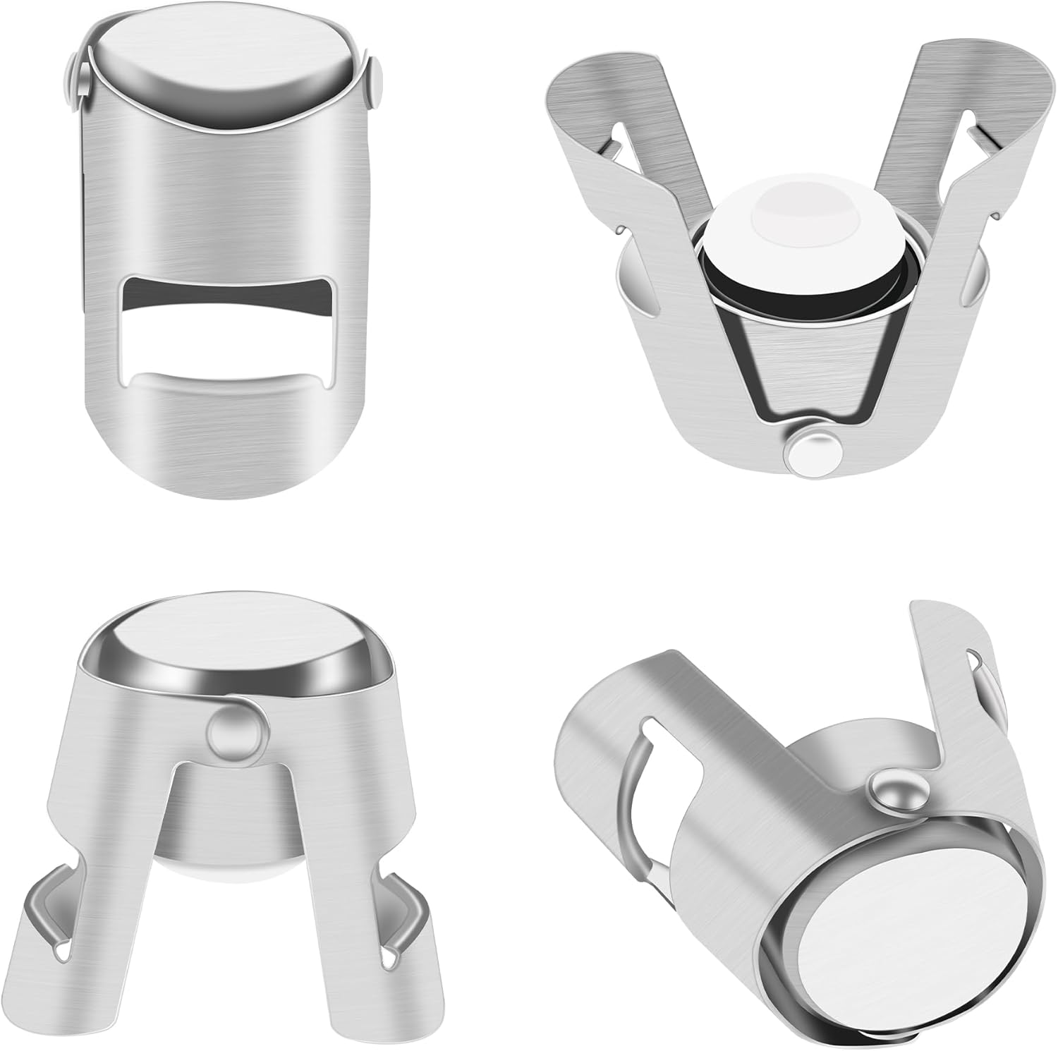 Champagne Stopper, 4Pcs Bottle Stopper Wine Stoppers Stainless Steel