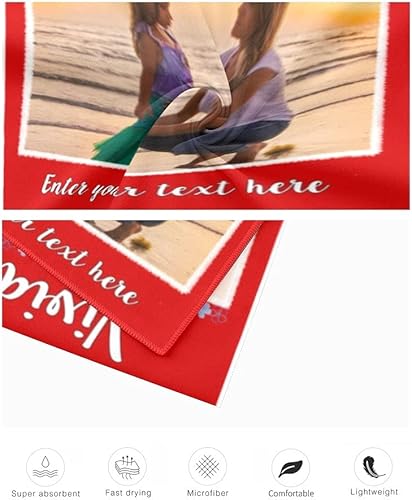 Miniatura 7 de Toalla de playa con foto personalizada para niñas y mujeres, toalla de baño personalizada, toalla de baño con texto fotográfico, 30 x 60 pulgadas