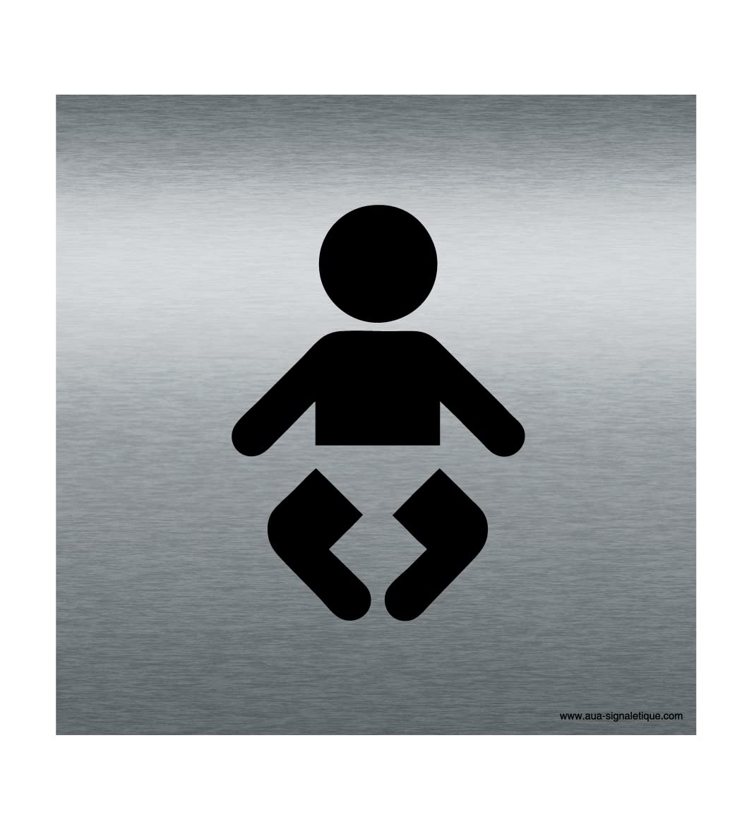 AUA SIGNALETIQUE - Plaque Alu Brossé Nurserie - 200x200 mm, Alu Argent, 200 x 200 mm