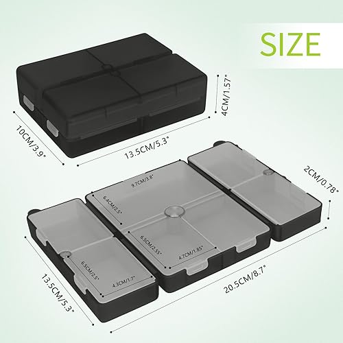 Miniatura 8 de FYY Organizador diario de píldoras, 7 compartimentos, organizador de píldoras de viaje, diseño plegable, pastillero grande para bolsillo para bolsa