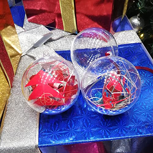 Boules décoratives en plastique transparent 50 mm clipsables et solides