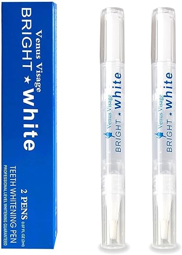 Venus Visage Award Winning Teeth Whitening Pen, 20+ Uses - Teeth whitening Kit Professionally formulated - Best Teeth whitening Gel Pen Teeth Whitener - Low Sensitivity (Mint) (0.07 Fl Oz (Pack of 2))