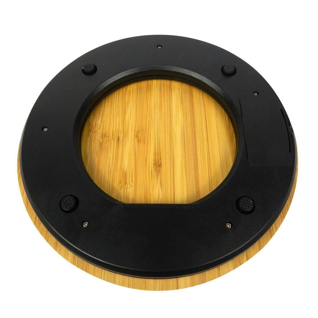 Báscula de cocina digital multifunción, plataforma grande de 1 g a 5 kg/11 lb y pesaje electrónico de alimentos LCD retroiluminado, material de madera de bambú fácil de limpiar