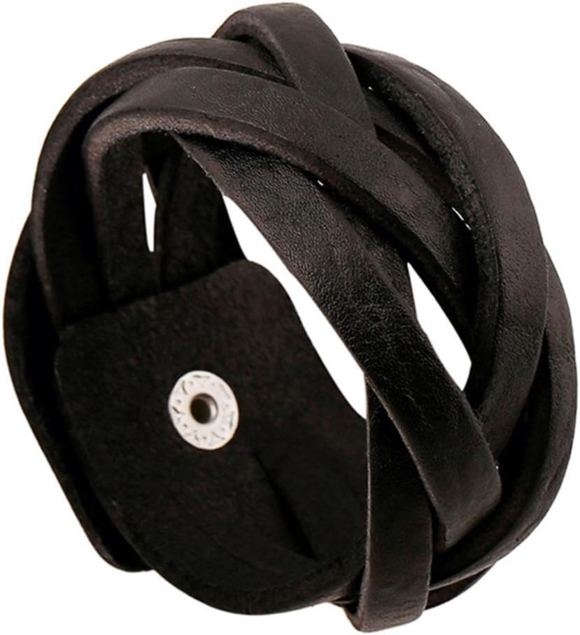 Leather Black Buckle Bracelet