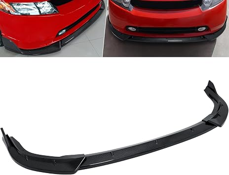 MotorFansClub 3pcs Front Bumper Lip Splitter Fit for Honda Civic 4 Door Sedan 2006 2007 2008 Trim Protection Splitter Spoiler, Carbon Fiber Style