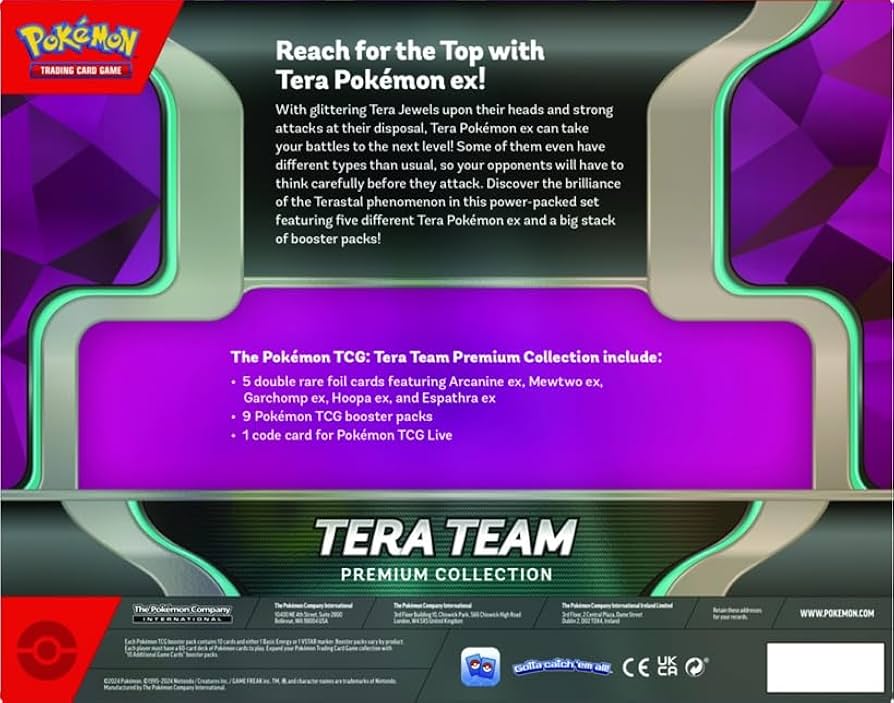 Amazon.com: Pokemon TCG: Tera Team Premium Collection : Toys & Games