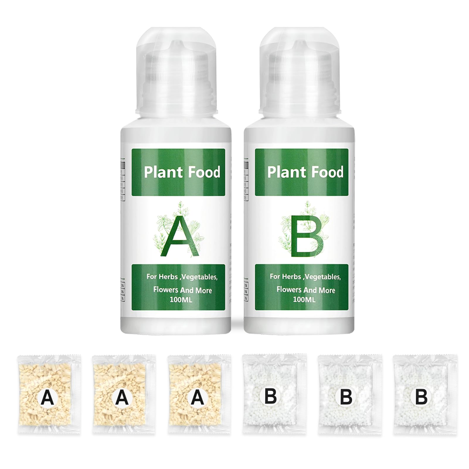 Hydroponic Nutrients, 800ML Hydroponic Plant Nutrients A and B, Universal A&B Indoor Plant Nutrients for Lush Growth of Indoor Plants, Vegetables, Fruits and Flowers