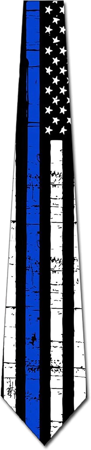 Three Rooker Police Ties Mens American Flag Necktie