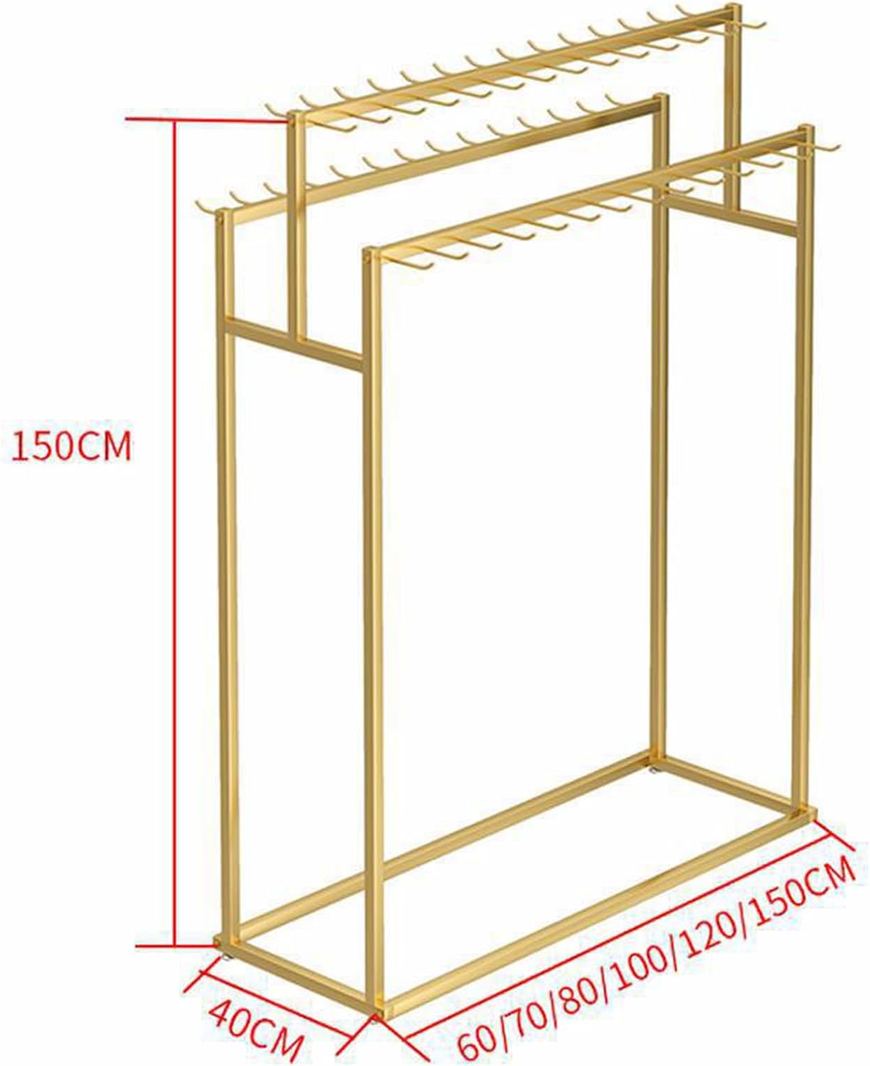 Multi-Functional Belt Organizer Rack - Floor Mounted Storage Holder for Belts, Ties, Scarves, and Shawls - Ideal Accessory Display Stand for Closets and Commercial Use（32 Hooks）