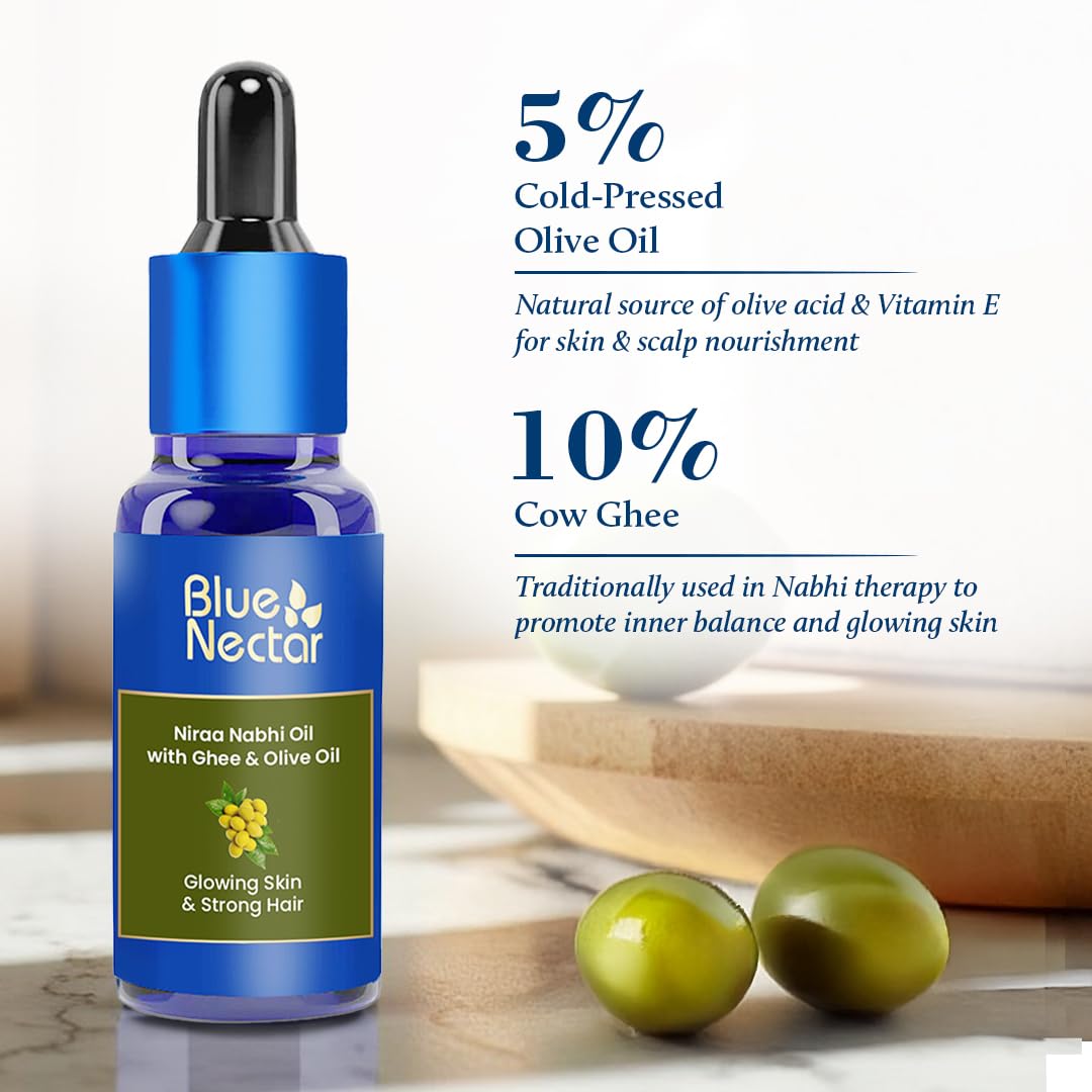 Blue Nectar Nabhi Oil with Ghee & Olive Oil, 30 ml (Pack of 1) - Image 3