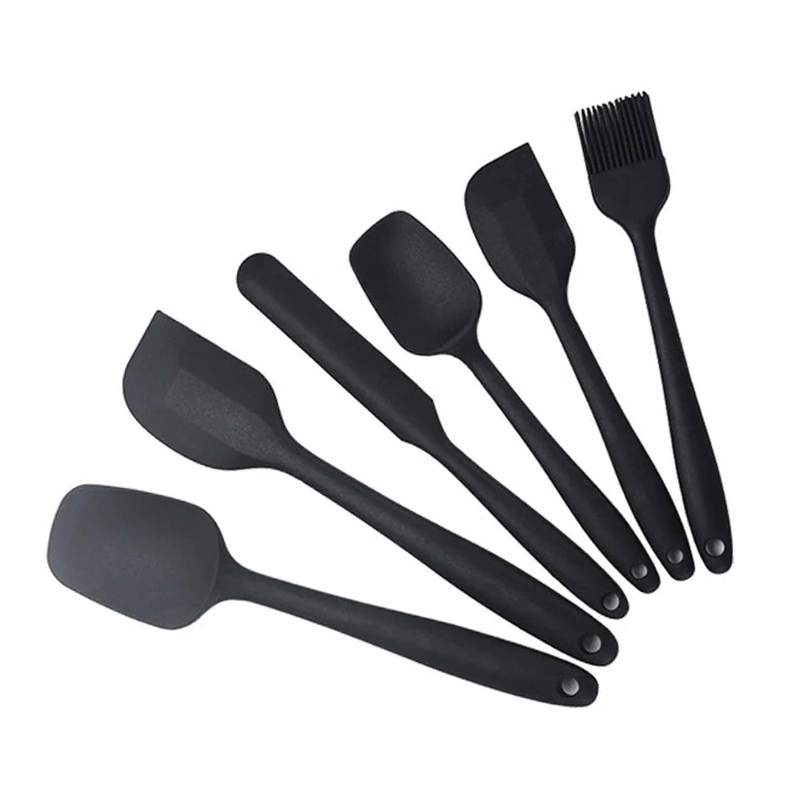 Juego de espátulas silicona 6 uds, resistentes al calor, volteador for cocinar, hornear, mezclar, herramientas for(Black)