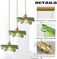 Vista 7 de Candelabro de Cristal para Comedor Candelabro Vintage Iluminación de 3 Luces Soplado a Mano Dorado Lámpara Colgante Moderna de Mediados de Siglo