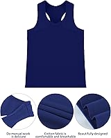 Vista 5 de Camiseta sin mangas de 3 piezas para niñas, con espalda cruzada, para bailar, gimnasia, ropa de baile