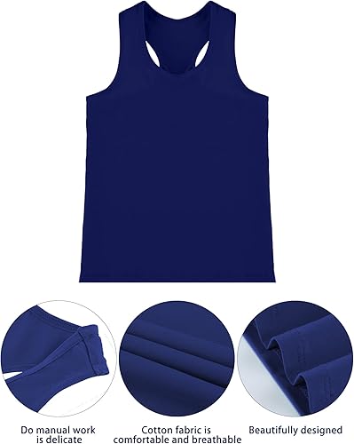 Vista 5 de Camiseta sin mangas de 3 piezas para niñas, con espalda cruzada, para bailar, gimnasia, ropa de baile