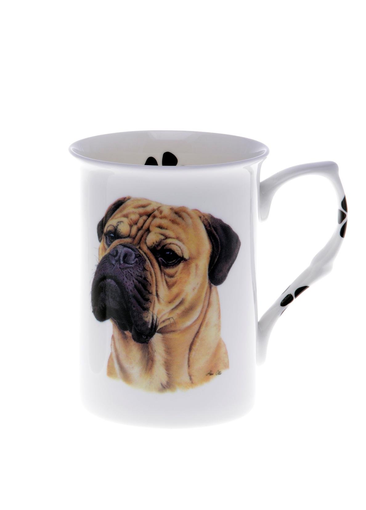 (BB13) SINGLE BONE CHINA BEAKER/ MUG/CUP BULLMASTIFF, Hand decorated Kirsty Jayne China