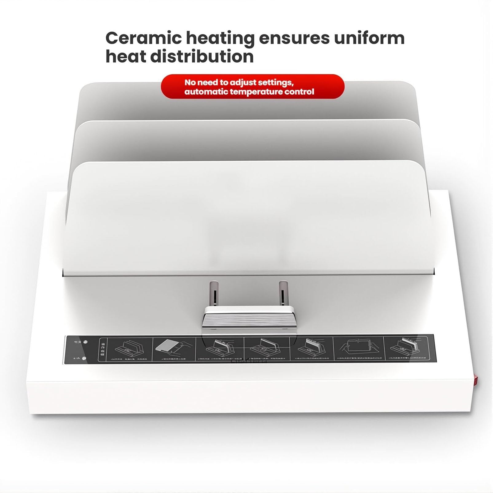Rilegatrice termica resistente, 500 fogli, riscaldamento in ceramica PTC, 3 impostazioni di temperatura per documenti d'ufficio, rapporti e documenti