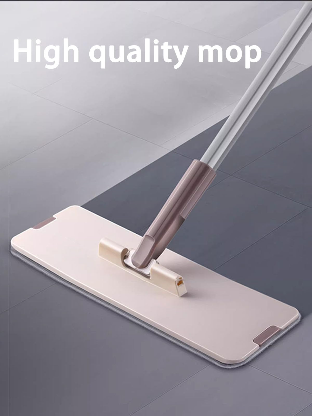 Fregona Microfibra Set con Mango de Acero Inoxidable, Mopa Plana e Fregona Cubo Autoescurrible, Doble Uso Seco y Húmedo, para Limpiar Azulejos Paredes, Suelo, Ventanas, Coches,A