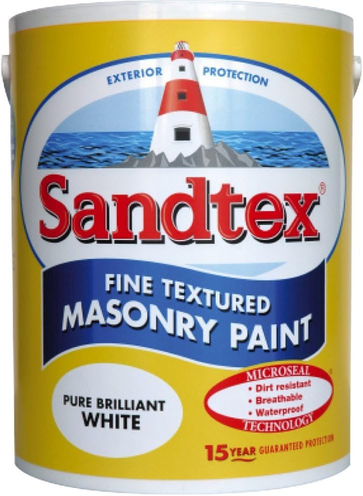 Sandtex Brilliant White External Matt Fine Textured Masonry Paint 10L