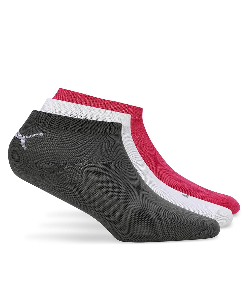 puma Cotton Unisex-Adult Sneaker 3P Unisex Ankle Length Socks, Black-Red-Grey Dawn, 39/42 (68829801)-picture-10