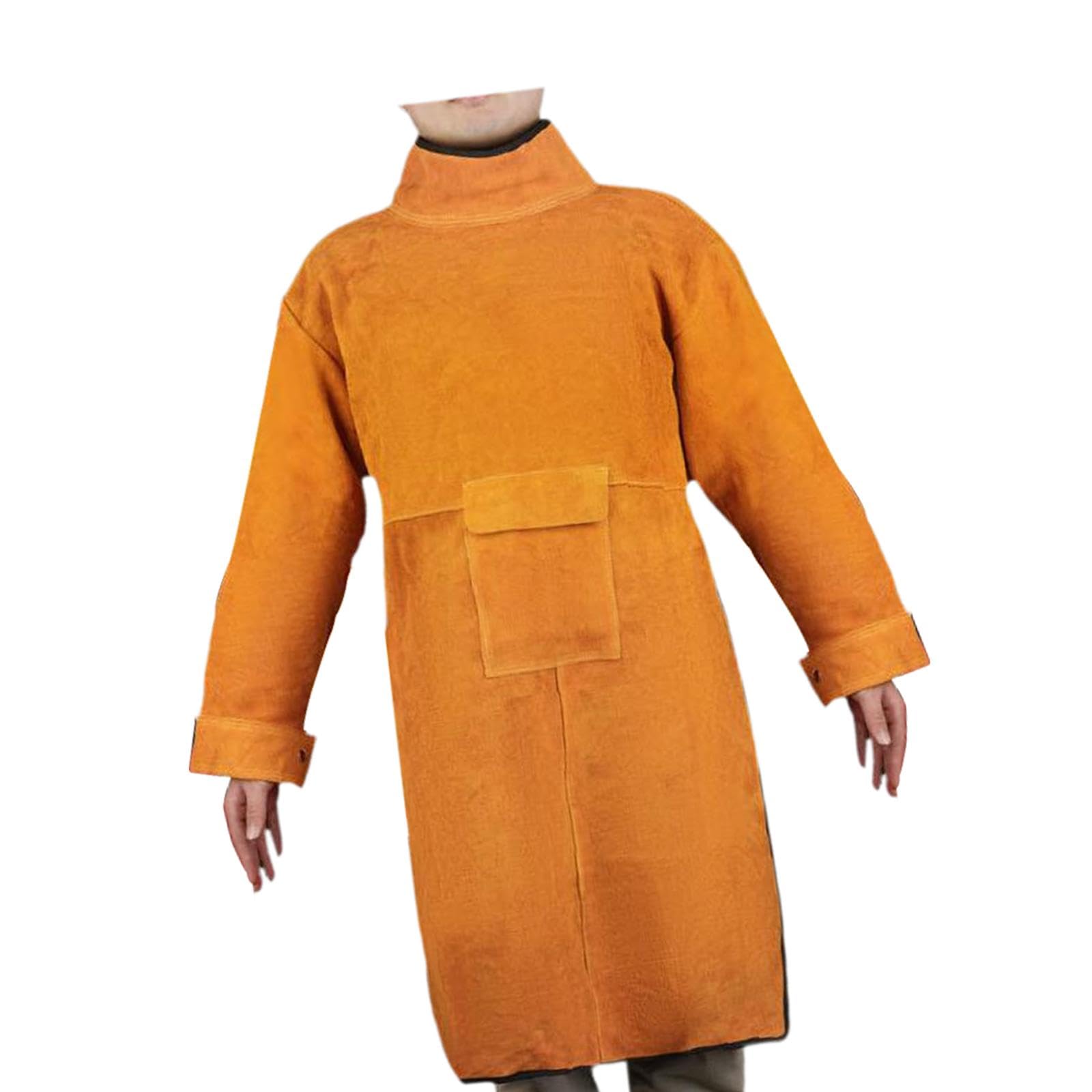 Veste de Soudeur, Tablier de Soudage à Manches Longues, Vêtement de Protection Ignifugé pour Soudeur et Charpentier/atelier, Longueur 105cm